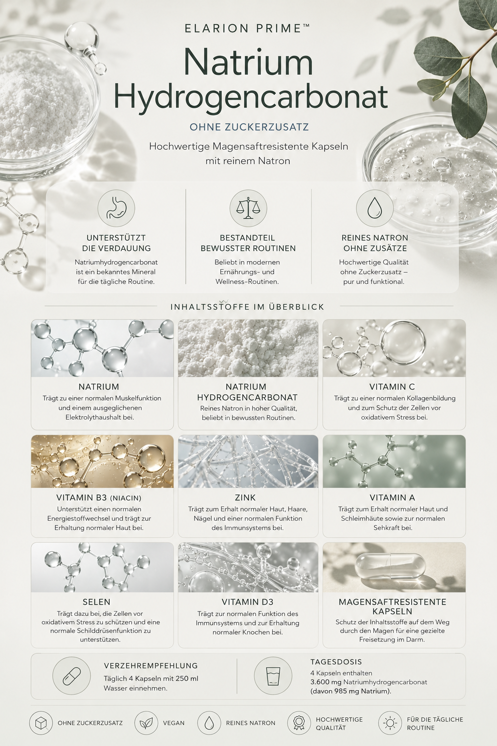 Natron Magensaftresistent – Natriumhydrogencarbonat | 120 Kapseln
